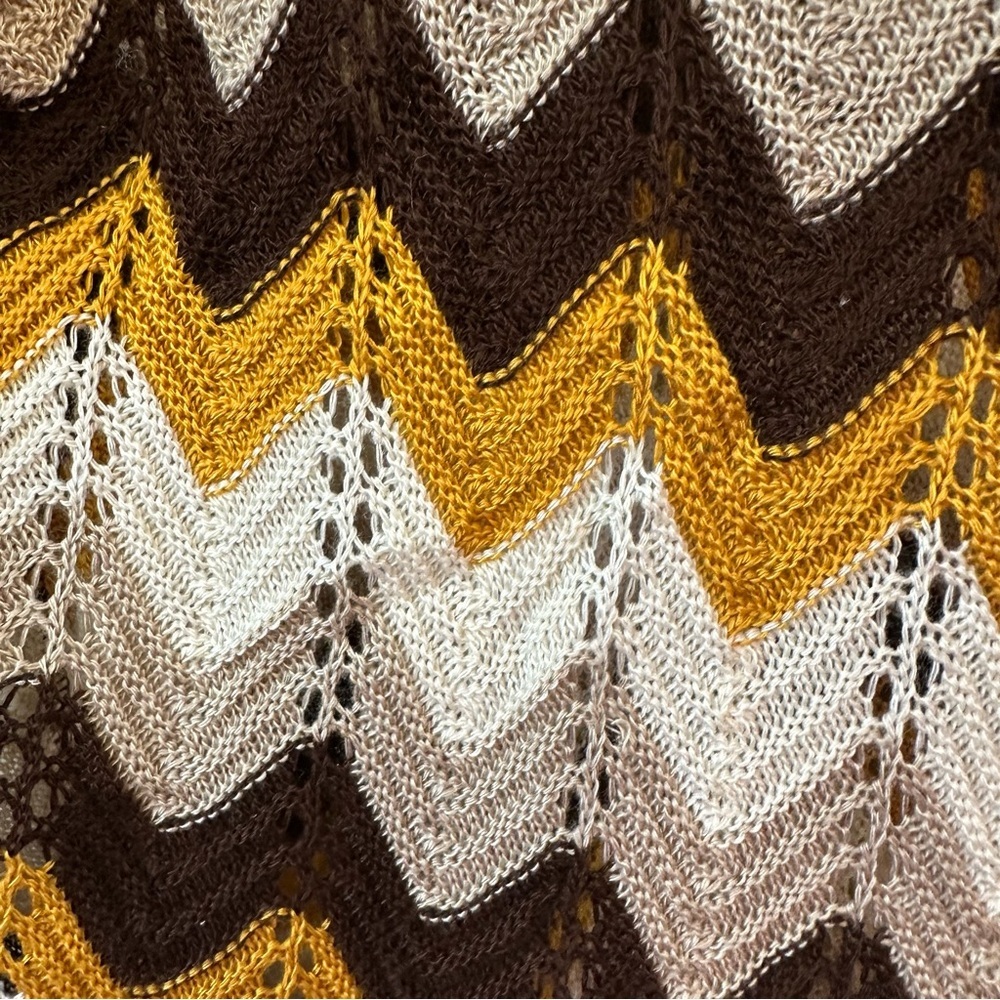 Chevron Patterned Lace Open Front Cardigan - Picture 3 of 7